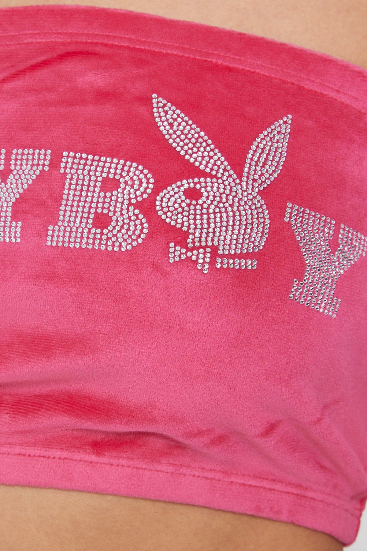 Playboy Bunny O Velour Strapless Pink Pink