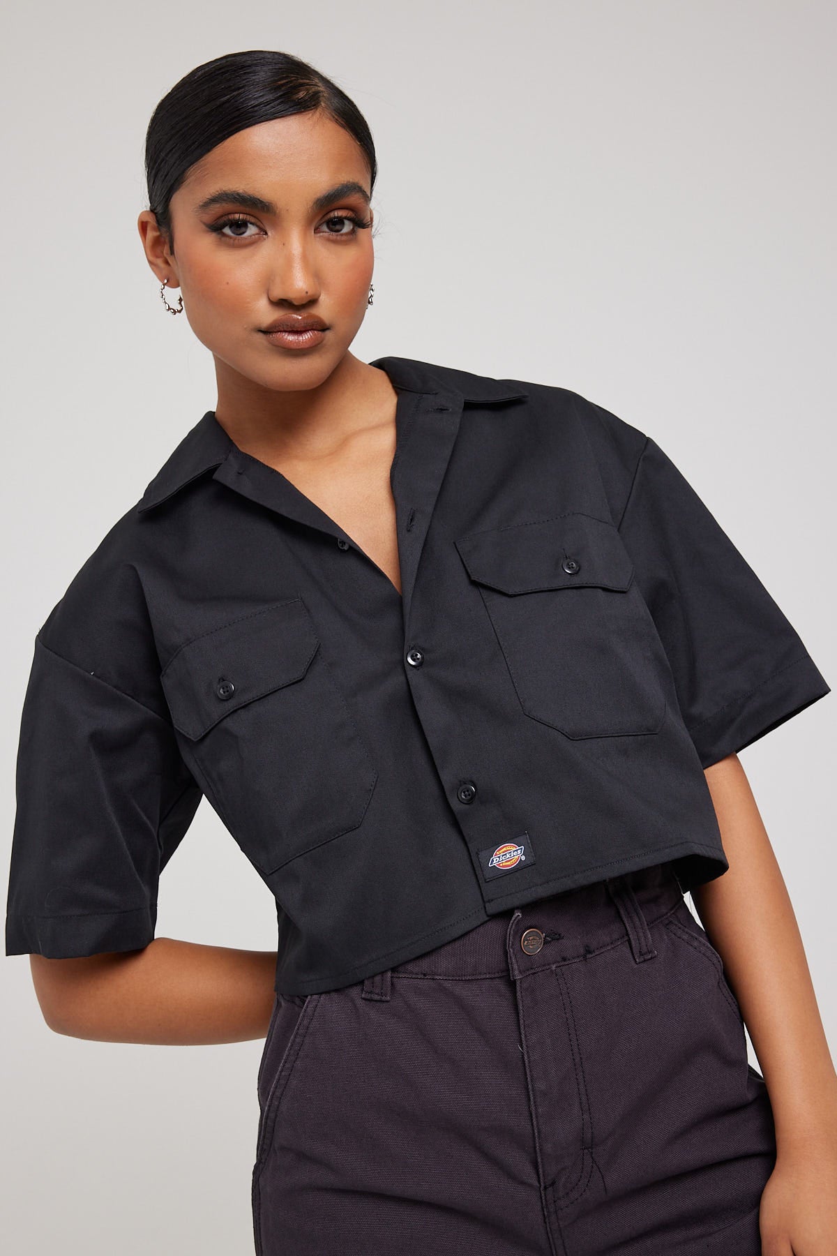 Dickies 1574 Cropped Short Sleeve Work Shirt Black – Universal Store