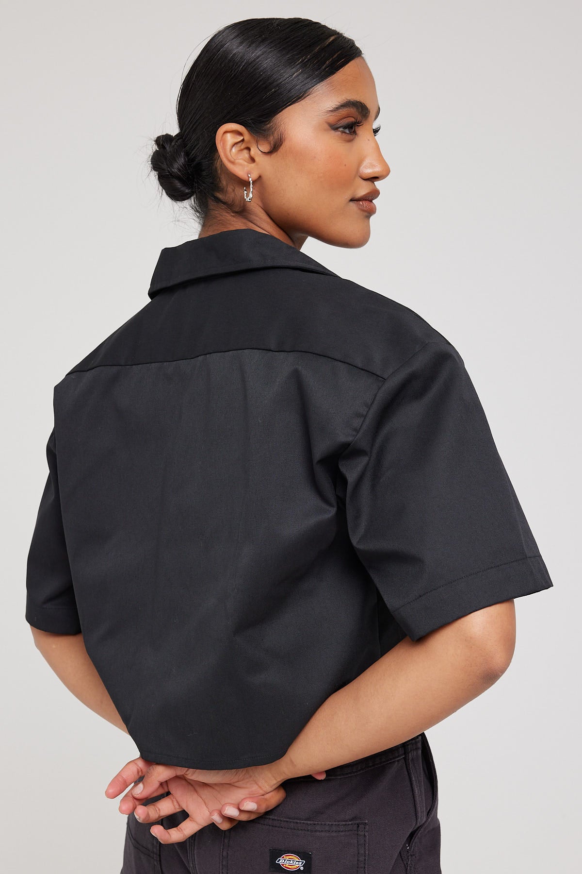 Dickies 1574 Cropped Short Sleeve Work Shirt Black
