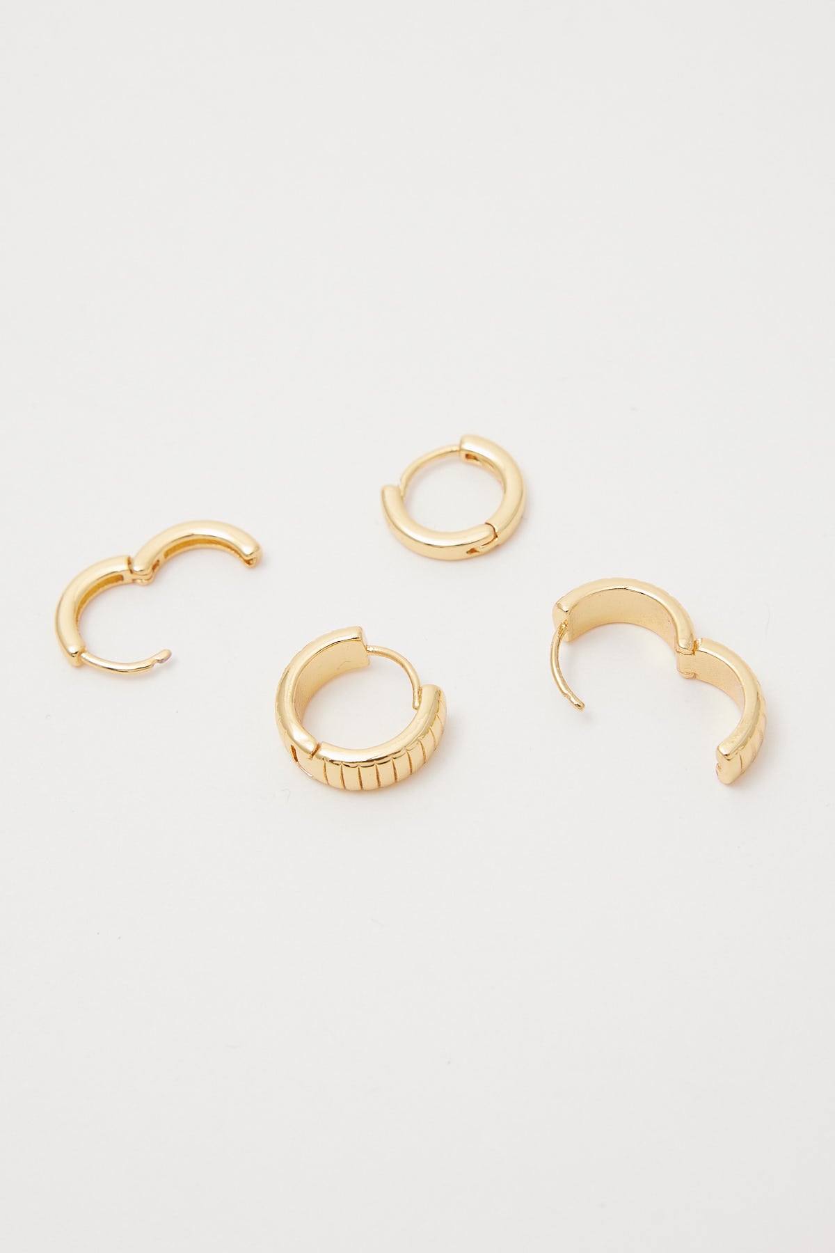 Perfect Stranger Classy Plated Huggie Earring Pack - 18K Gold Plated Gold