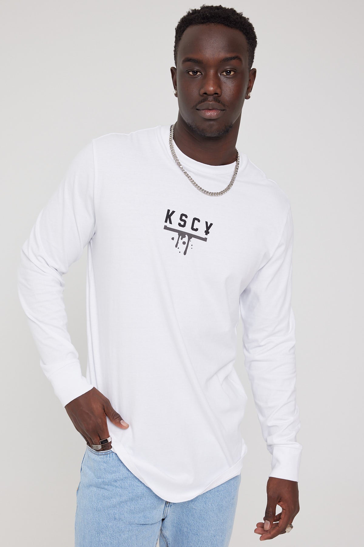 Kiss Chacey Summit Dual Curved L/S Tee White