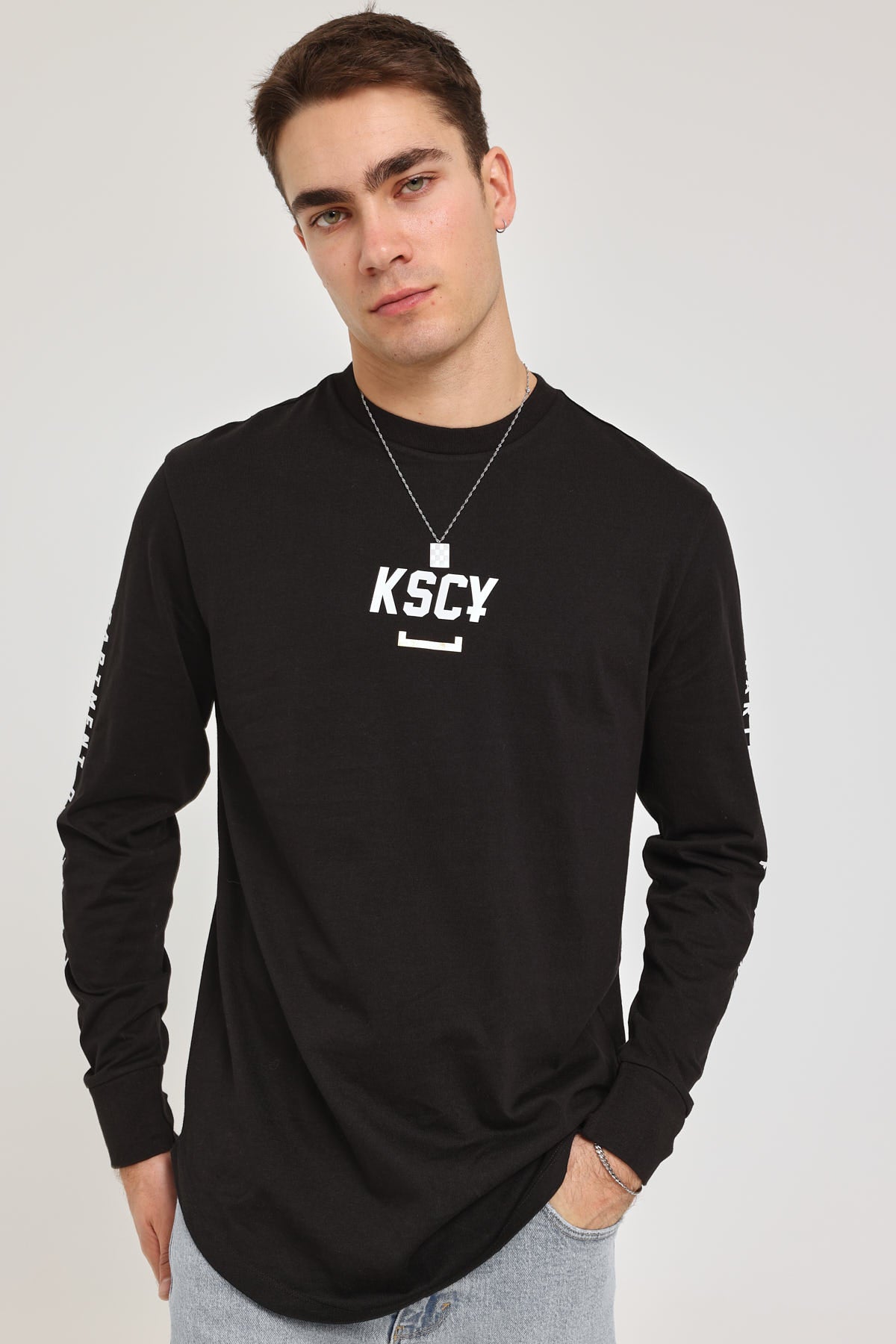 Kiss Chacey Tocayo Dual Curved Long Sleeve Tee Jet Black