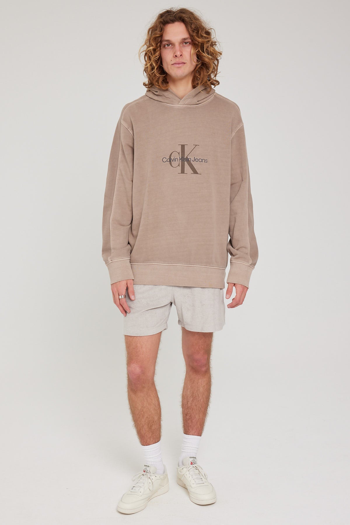 Calvin Klein Core Logo Tape Short Towelling French Taupe