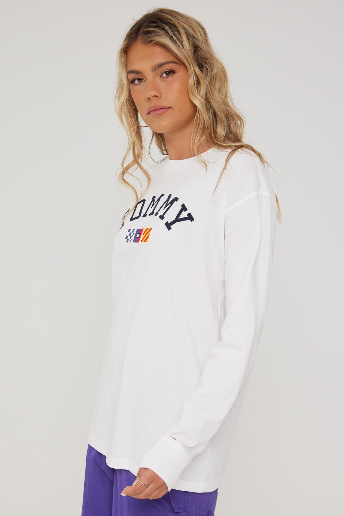 Tommy Jeans TJW OVR Archive 2 Long Sleeve Shirt White