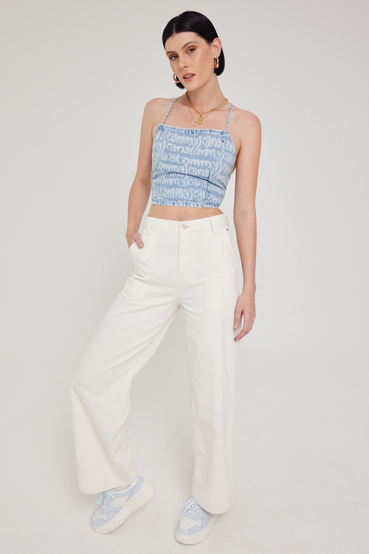 Tommy Jeans TJW Claire High Rise Wide Pant Ancient White