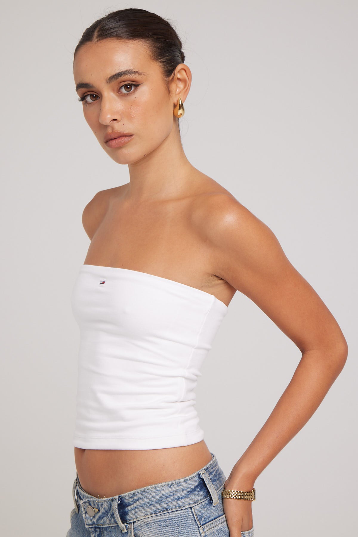 Tommy Jeans TJW Baby Essential Tube Top White