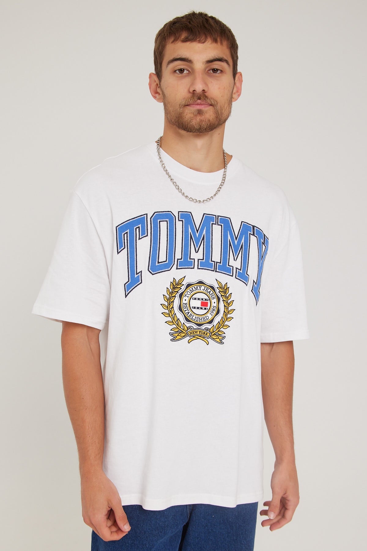 Tommy Jeans TJM Skater College RBW Tee White