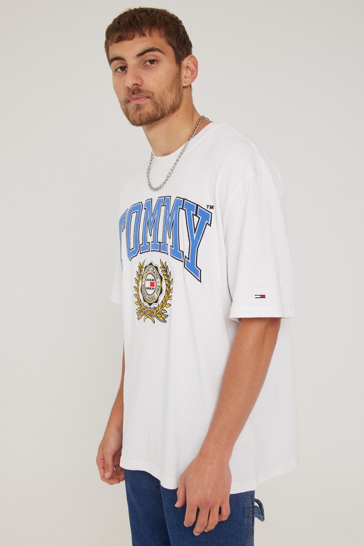 Tommy Jeans TJM Skater College RBW Tee White