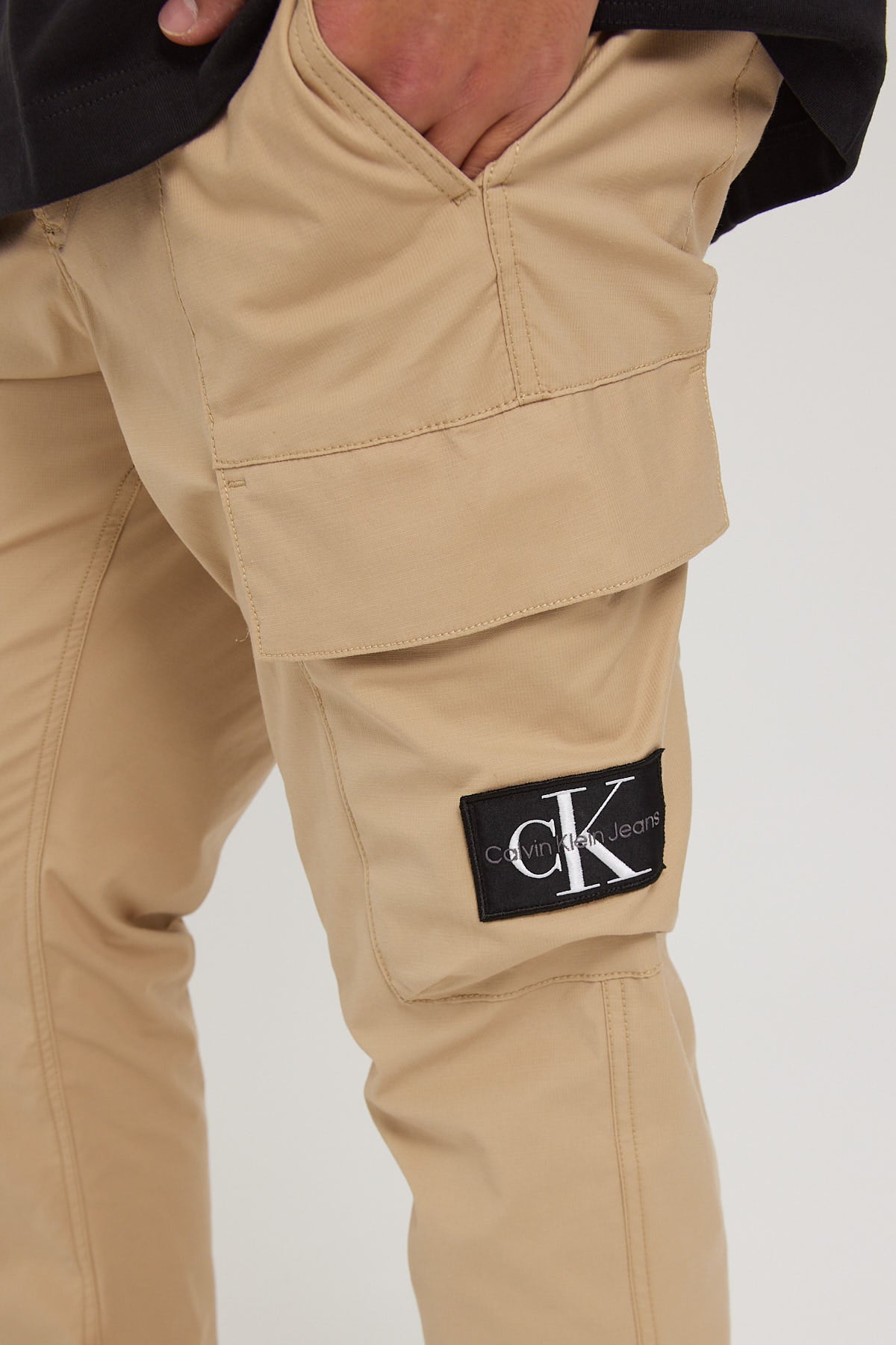 Calvin Klein Skinny Washed Cargo Pant Travertine