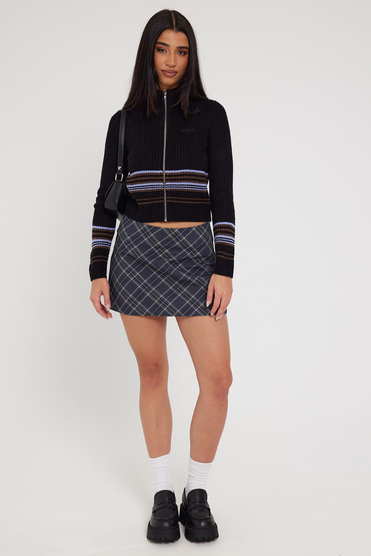 X-girl Stripe Zip Through Cardy Black – Universal Store