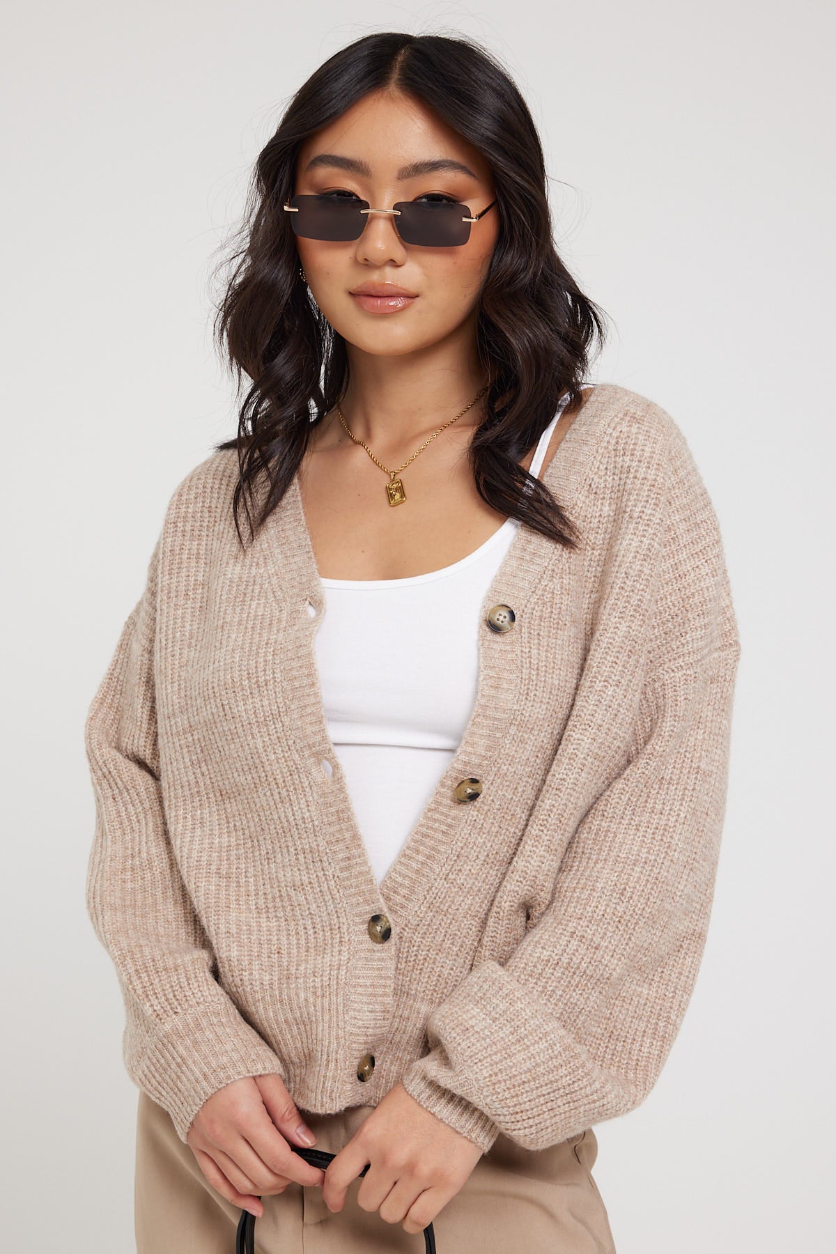 All About Eve Belle Knit Cardigan Oatmeal
