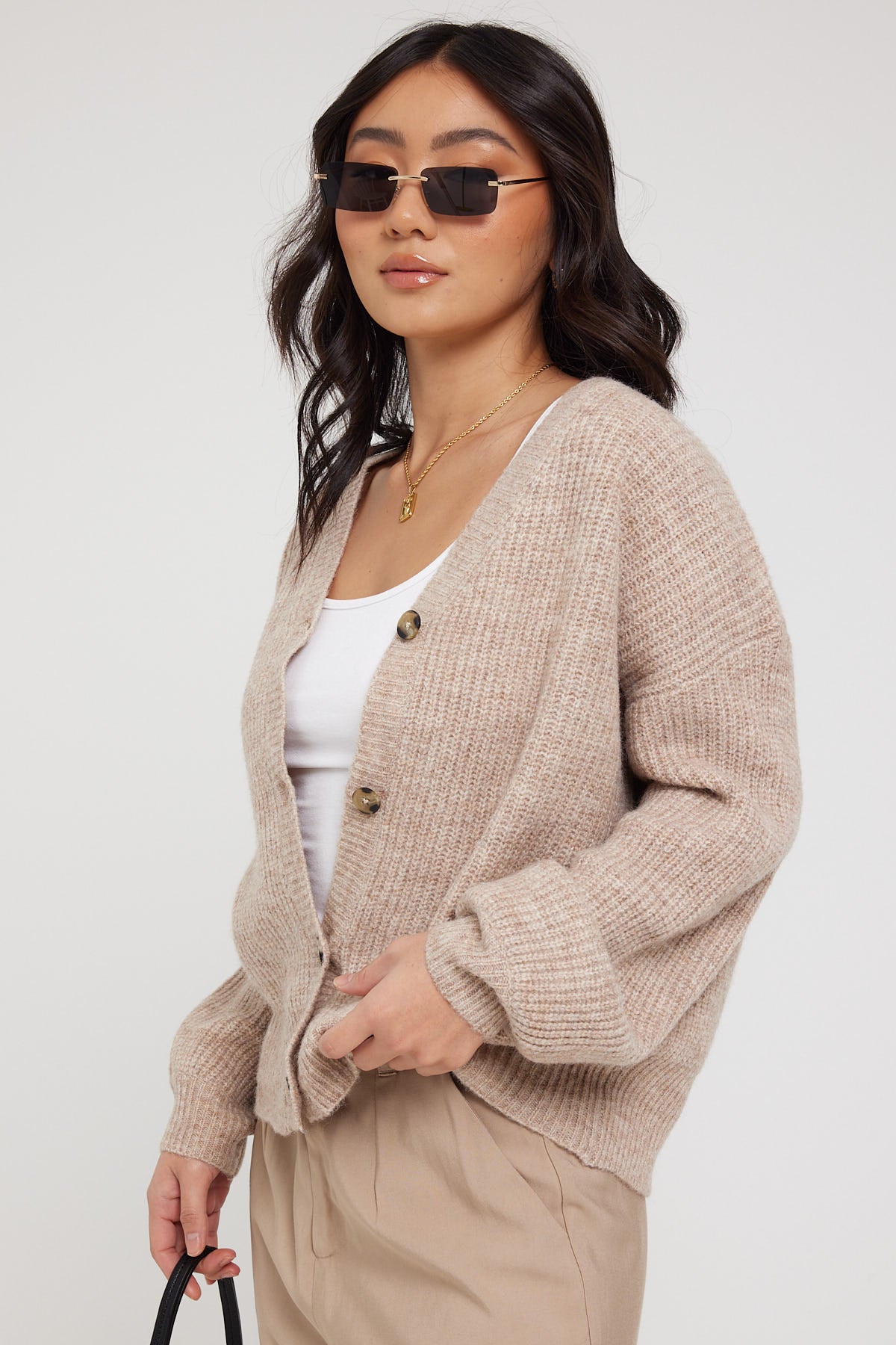 All About Eve Belle Knit Cardigan Oatmeal