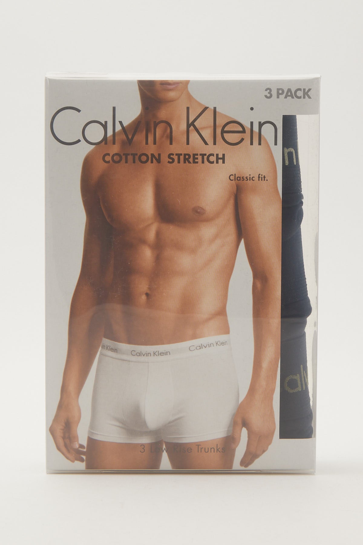 Calvin Klein Low Rise Trunk 3PK Blk W/Eucalyptus/Mecca/Olive Logos