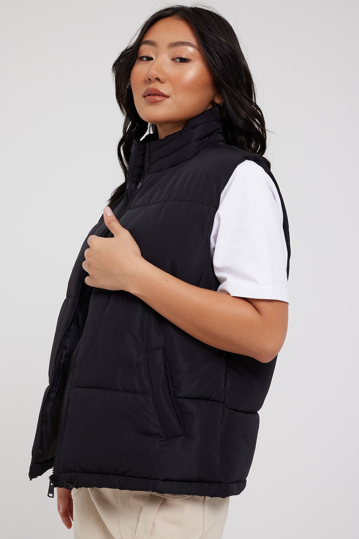 Luck & Trouble Recycled Puffer Vest Black