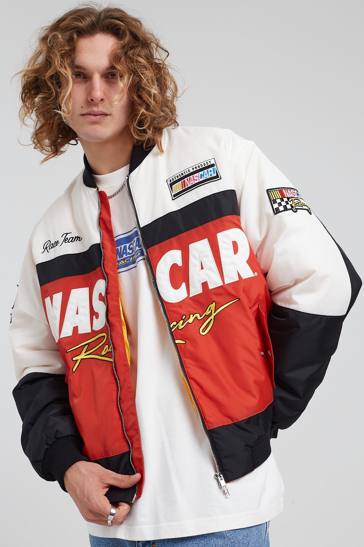 Tne Nascar Racing Team Jacket Vintage White/Red