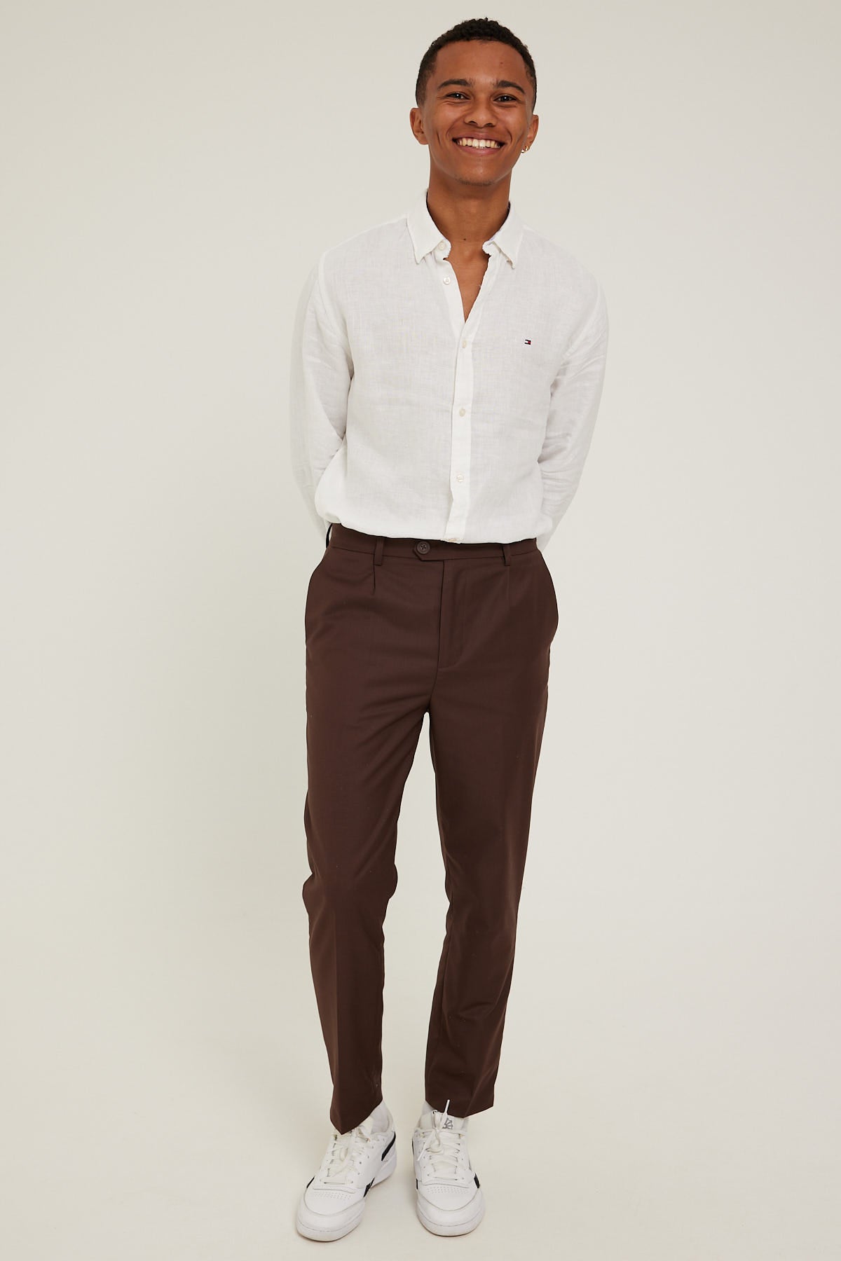 Tommy Jeans Solid Linen Shirt White