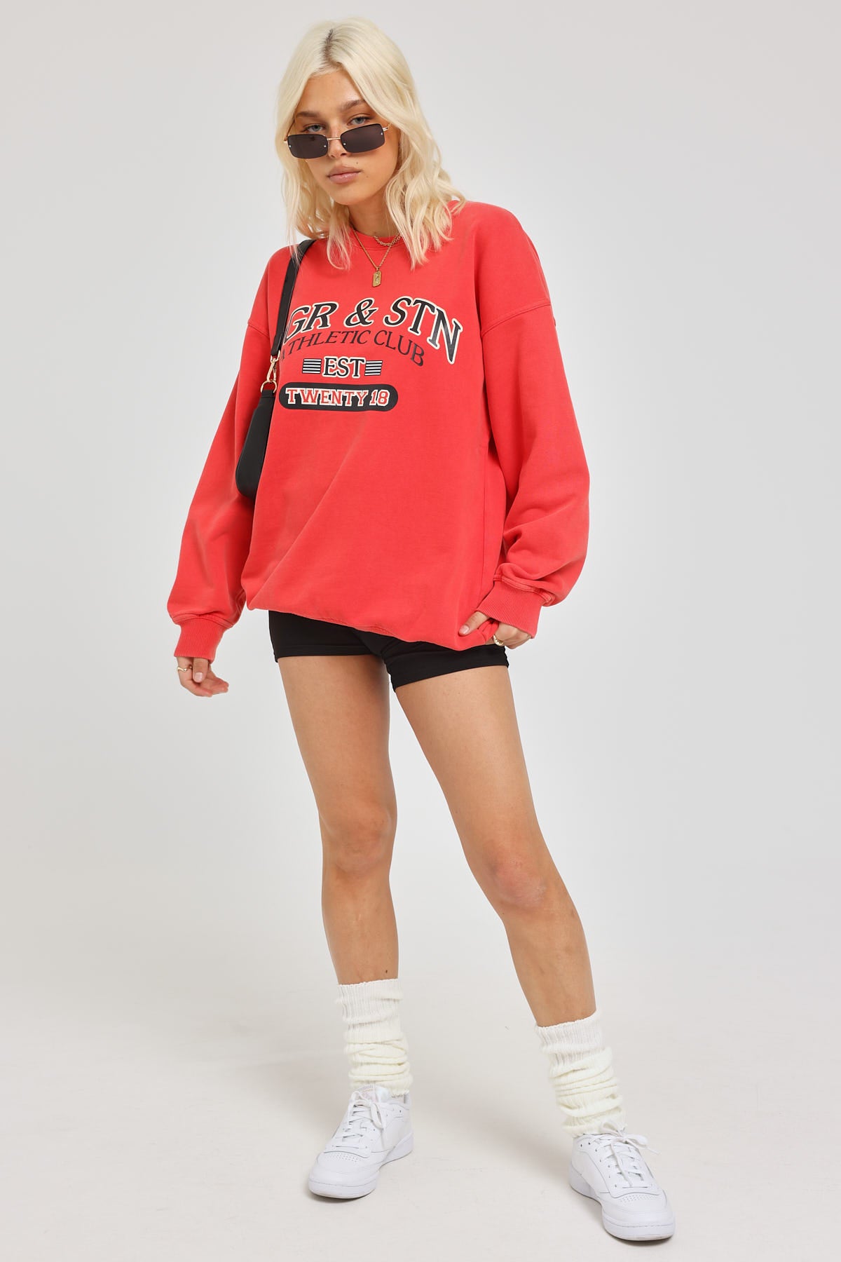 Jgr & Stn Clubhouse Oversized Sweat Washed Red