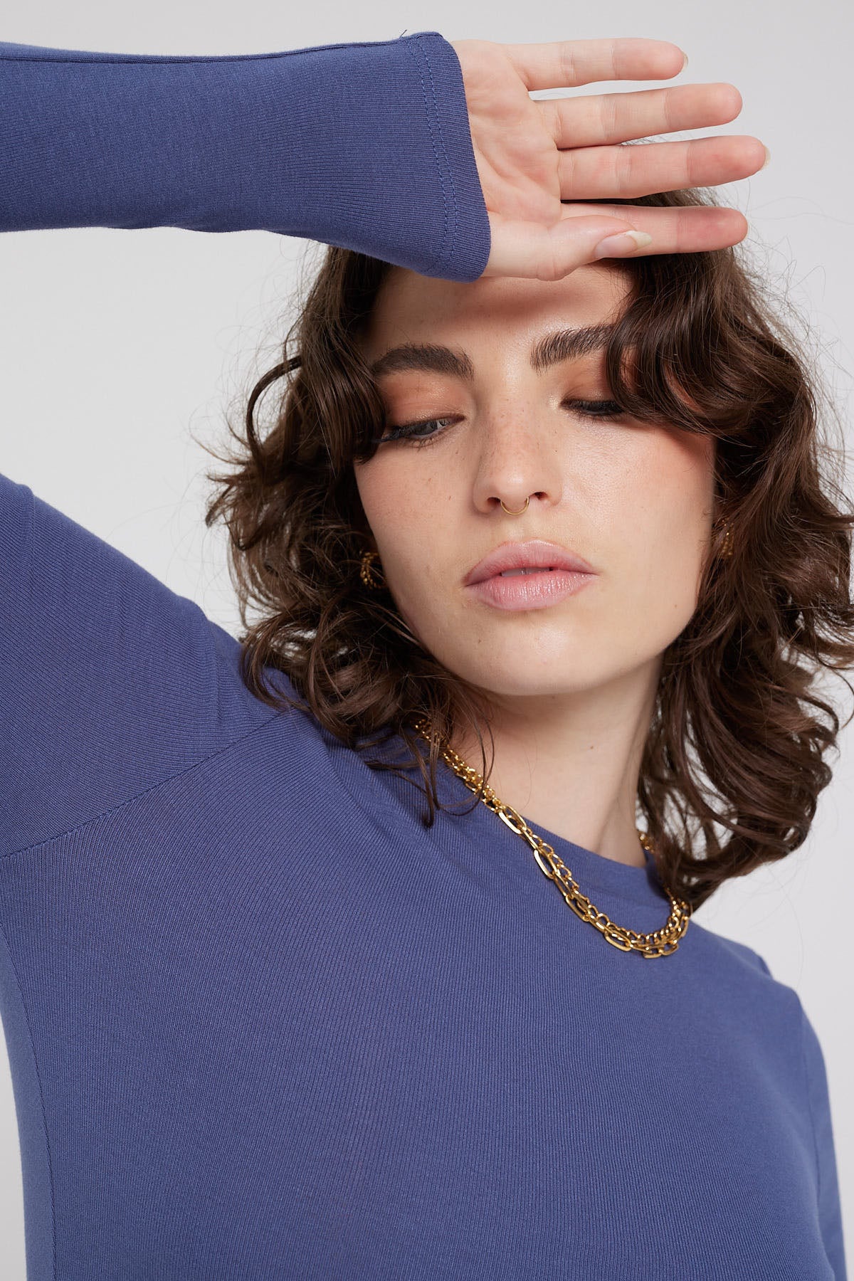 Perfect Stranger Long Sleeve Top Blue Universal Store