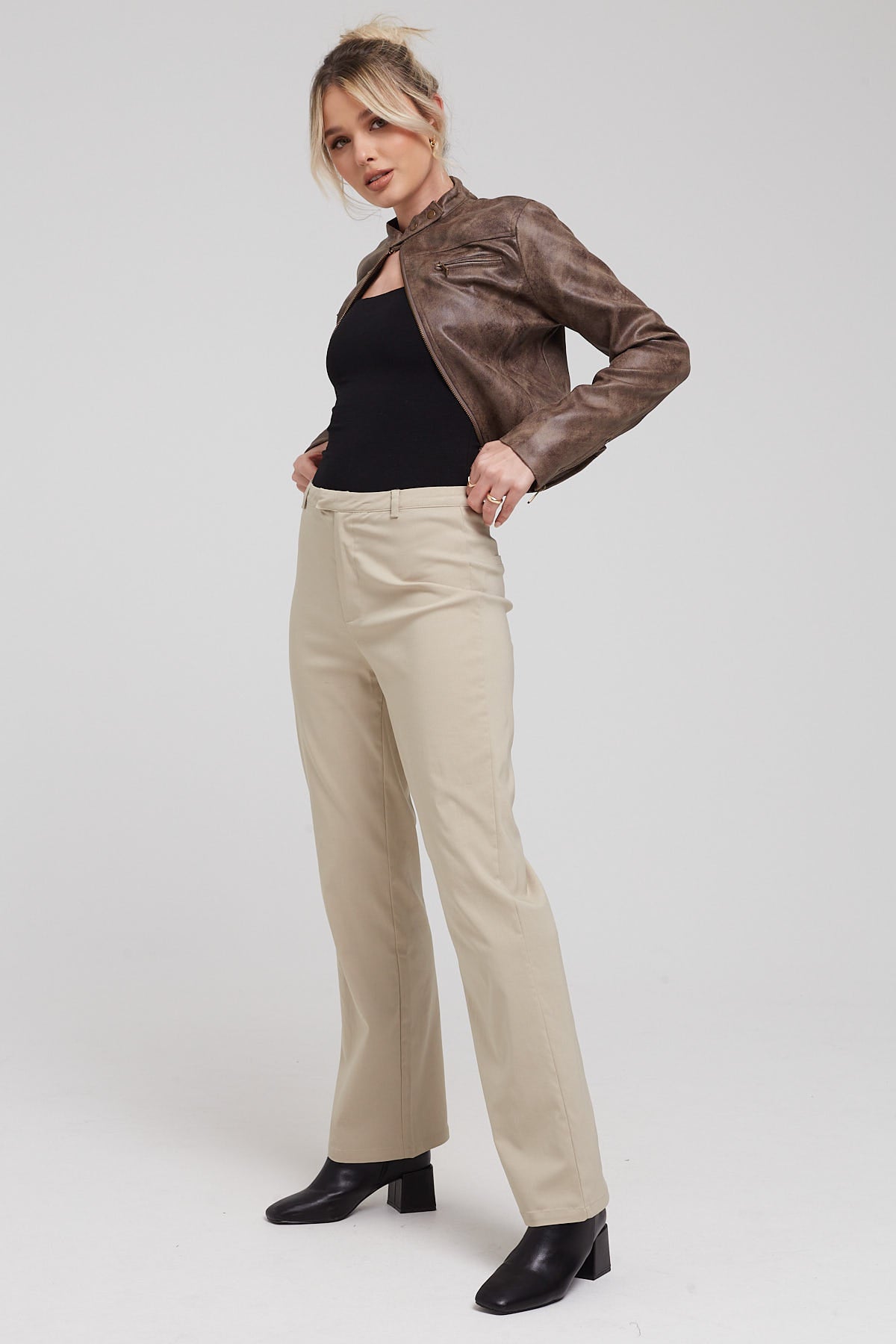 Luck & Trouble Renni Thin Waist Pant Nude