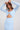 Perfect Stranger Lace Up Textured Long Sleeve Midi Dress Ice Blue