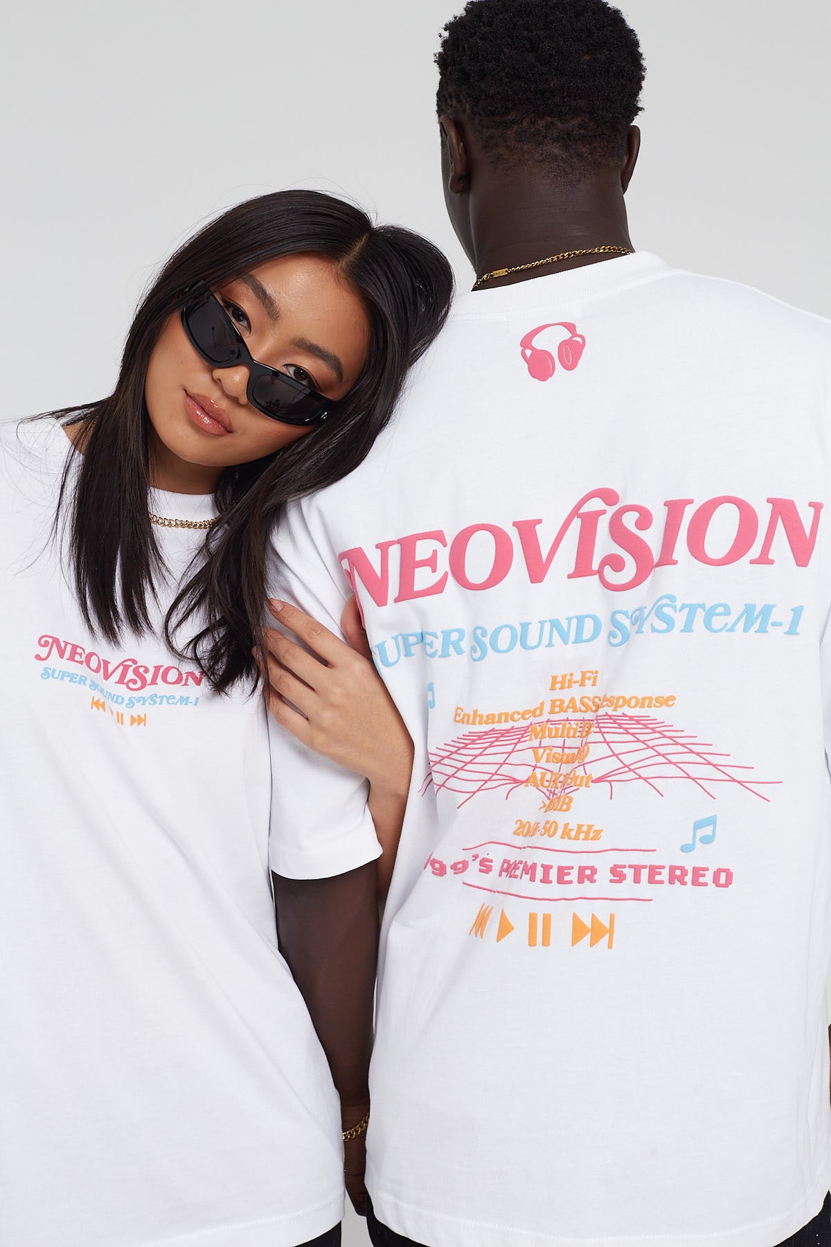 Neovision Sound System Oversize Super Heavy Tee White