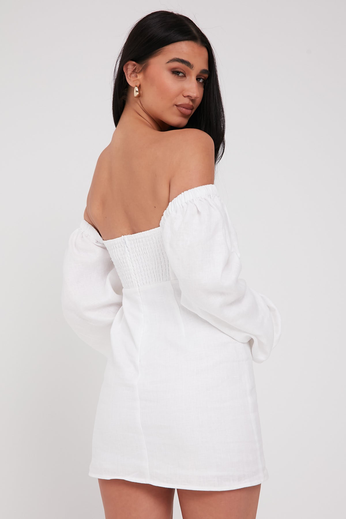 Perfect Stranger Samara Long Sleeve Mini Dress White