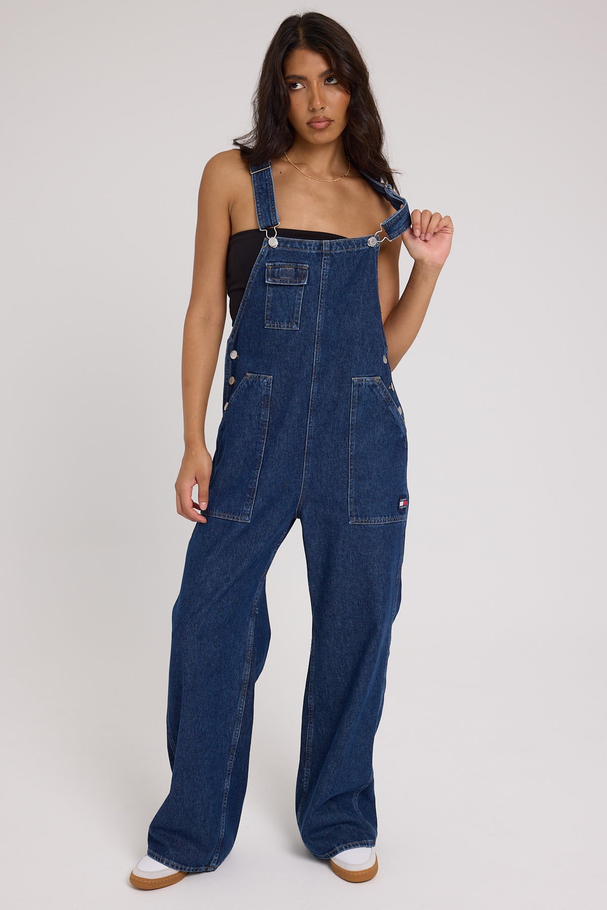 Tommy Jeans Dungaree Workwear Overall Dark Blue Denim