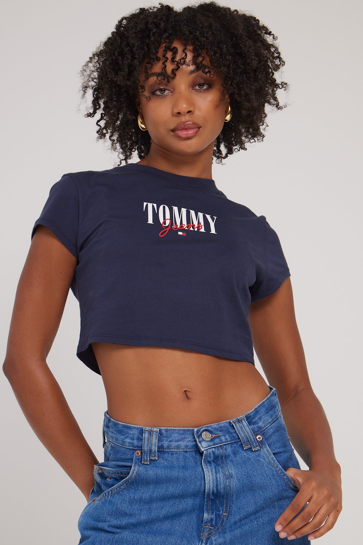 Tommy Jeans Baby Crop Essential Logo Tee Twilight Navy