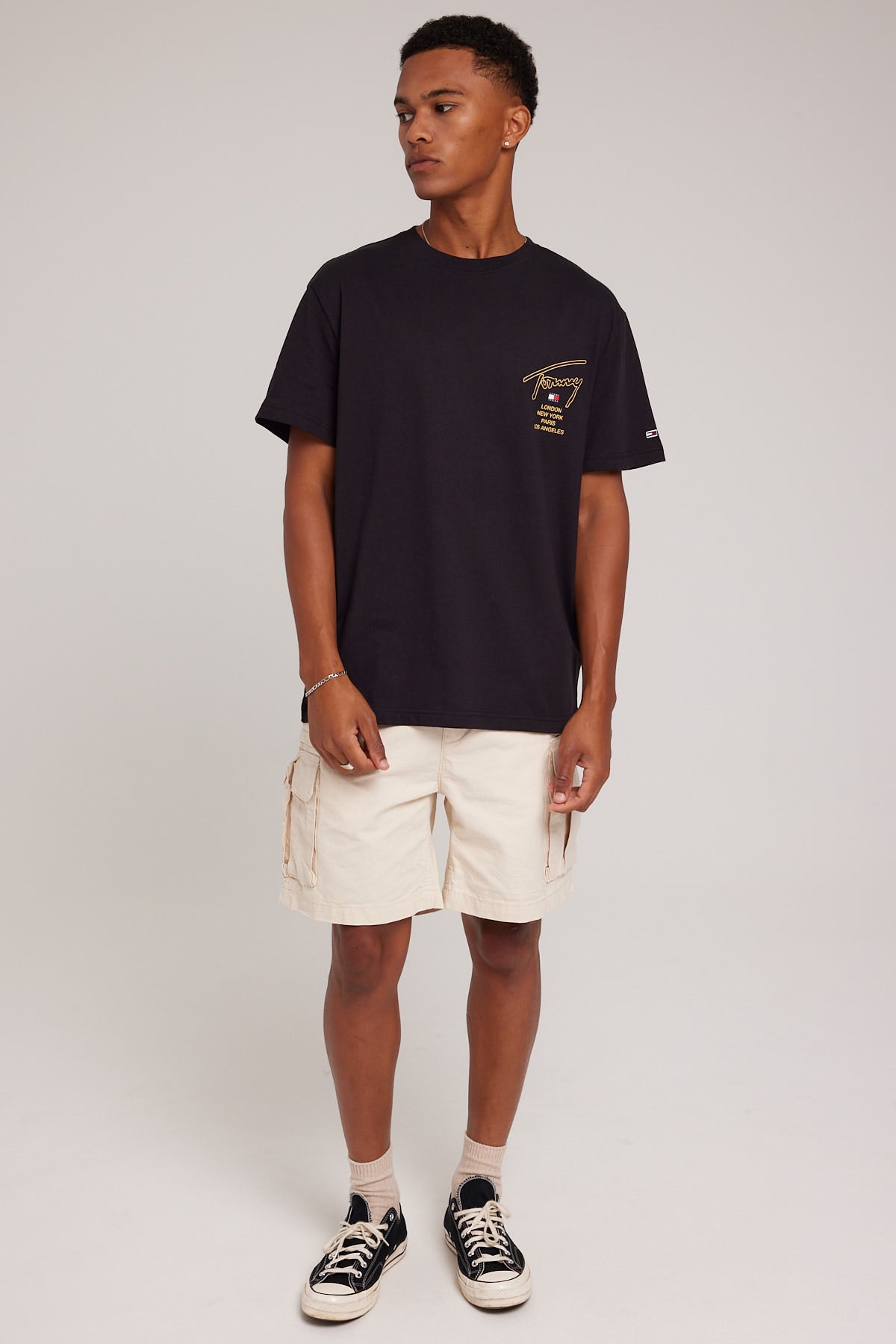 Tommy Jeans TJM Classic Gold Signature Back Tee Black