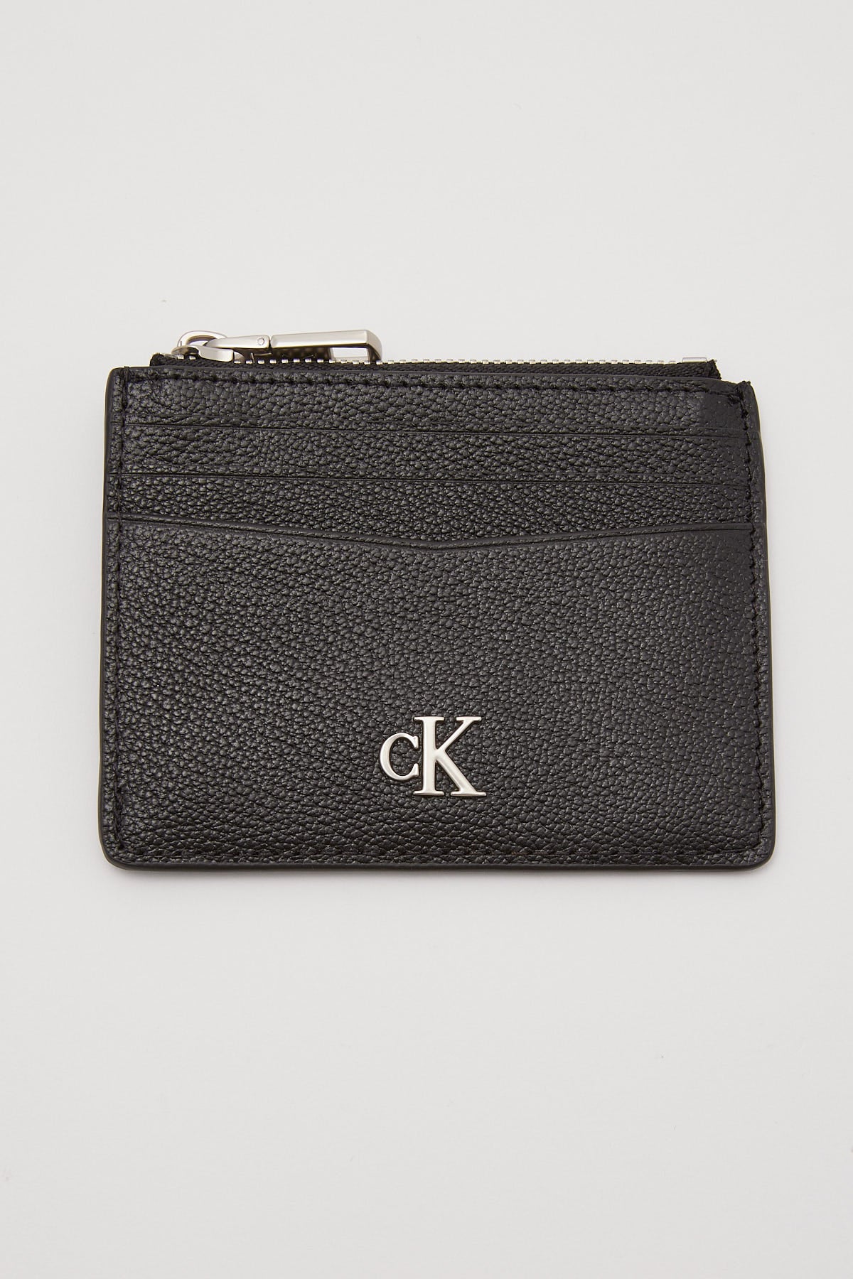 Calvin Klein Mono ID Card Holder w/ Zip Black
