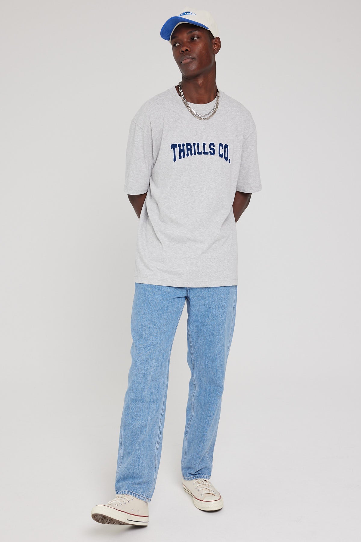 Thrills Syndicate Oversized Fit Tee Snow Marle Snow Marle