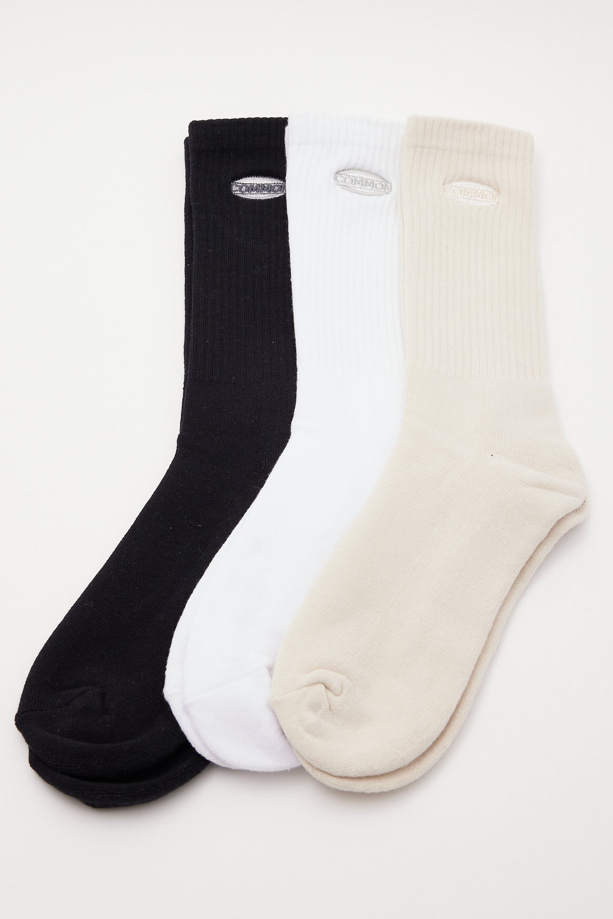 Common Need Common Sock 3 Pack Black/Ecru/White