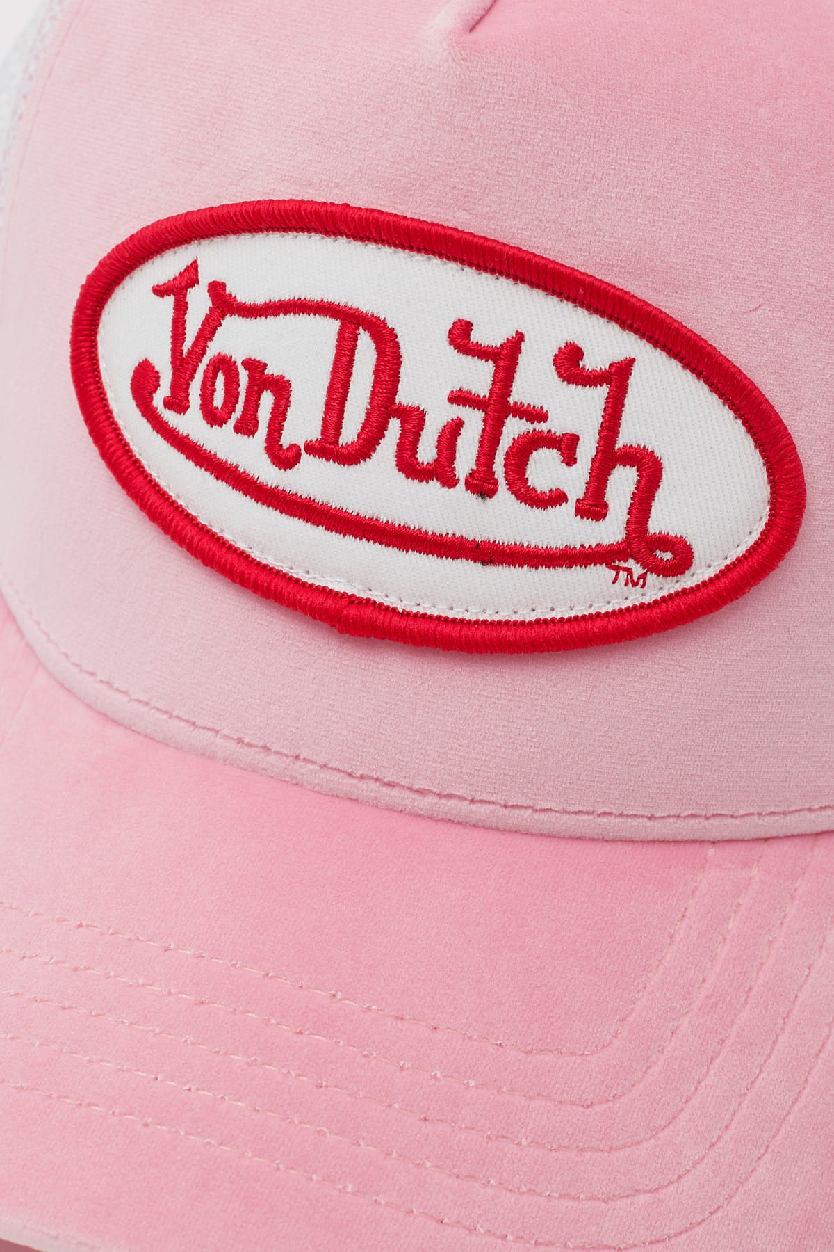 Von Dutch Pink Crush Velvet Trucker Pink Velvet
