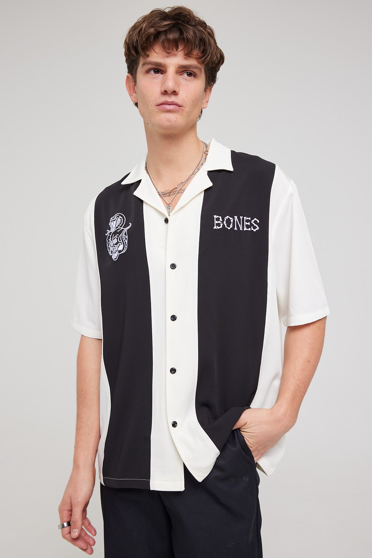 Billy Bones Club Skull Bowlo Shirt White