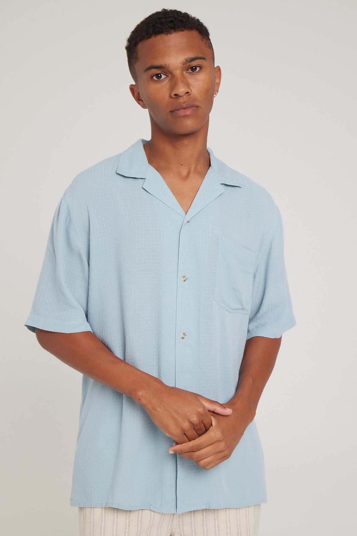 Barney Cools Resort Shirt Blue Jacquard