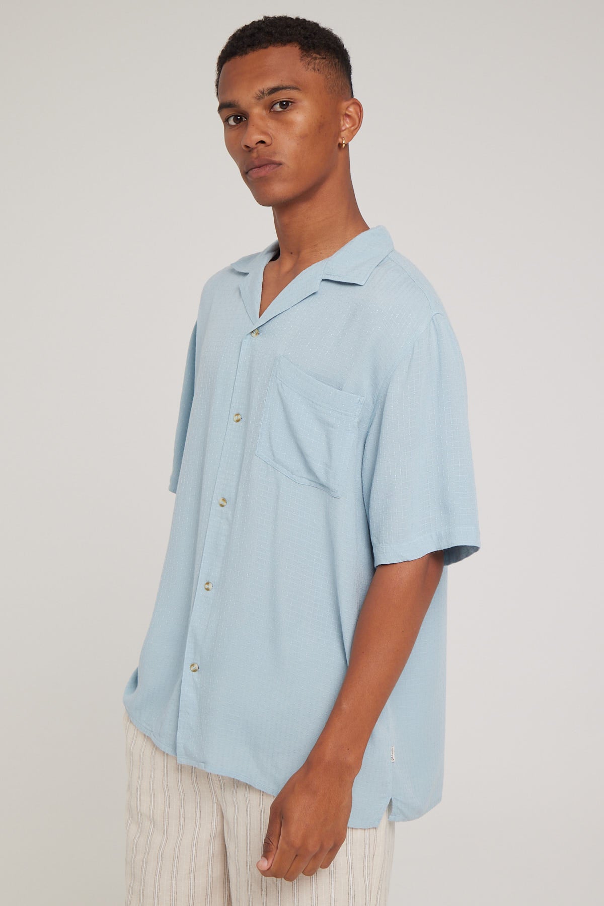 Barney Cools Resort Shirt Blue Jacquard
