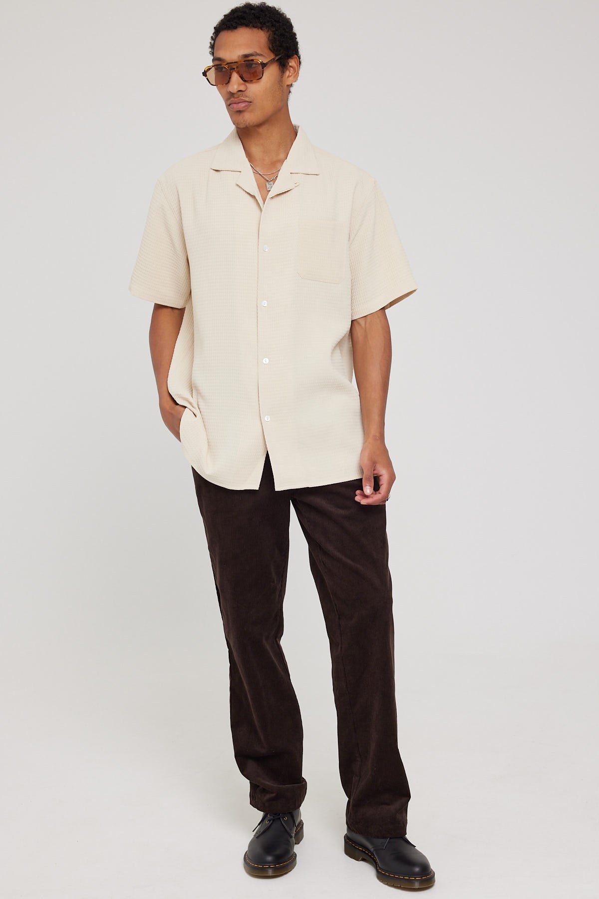 Common Need Dune Waffle Resort Collar Shirt Tan – Universal Store