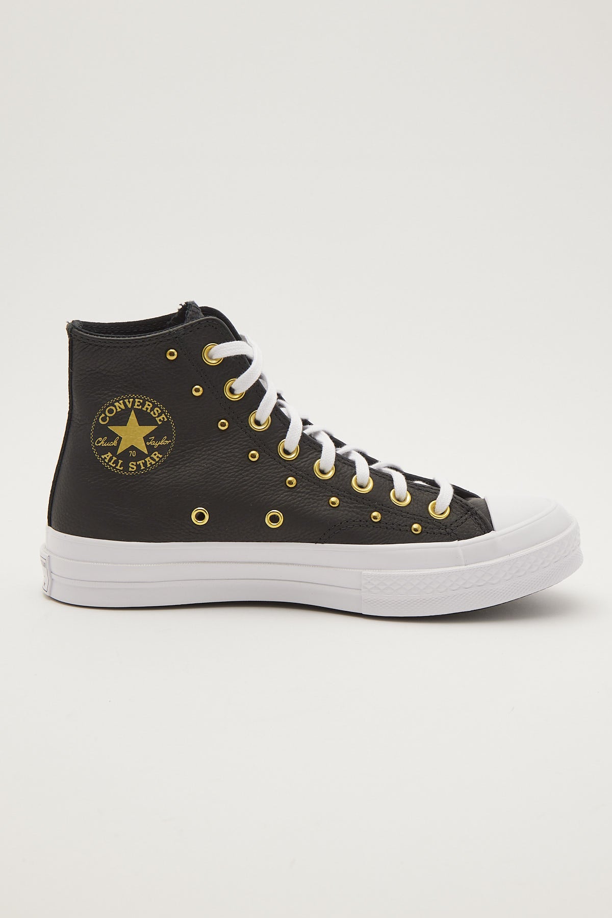 Converse Chuck 70 Leather Star Studded Black/White/Gold