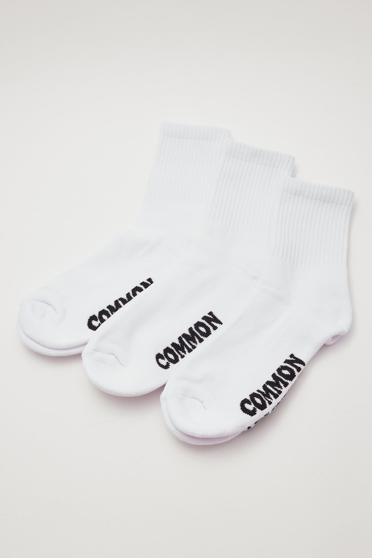 Common Need Basic Quarter Crew Sock 3 Pack White