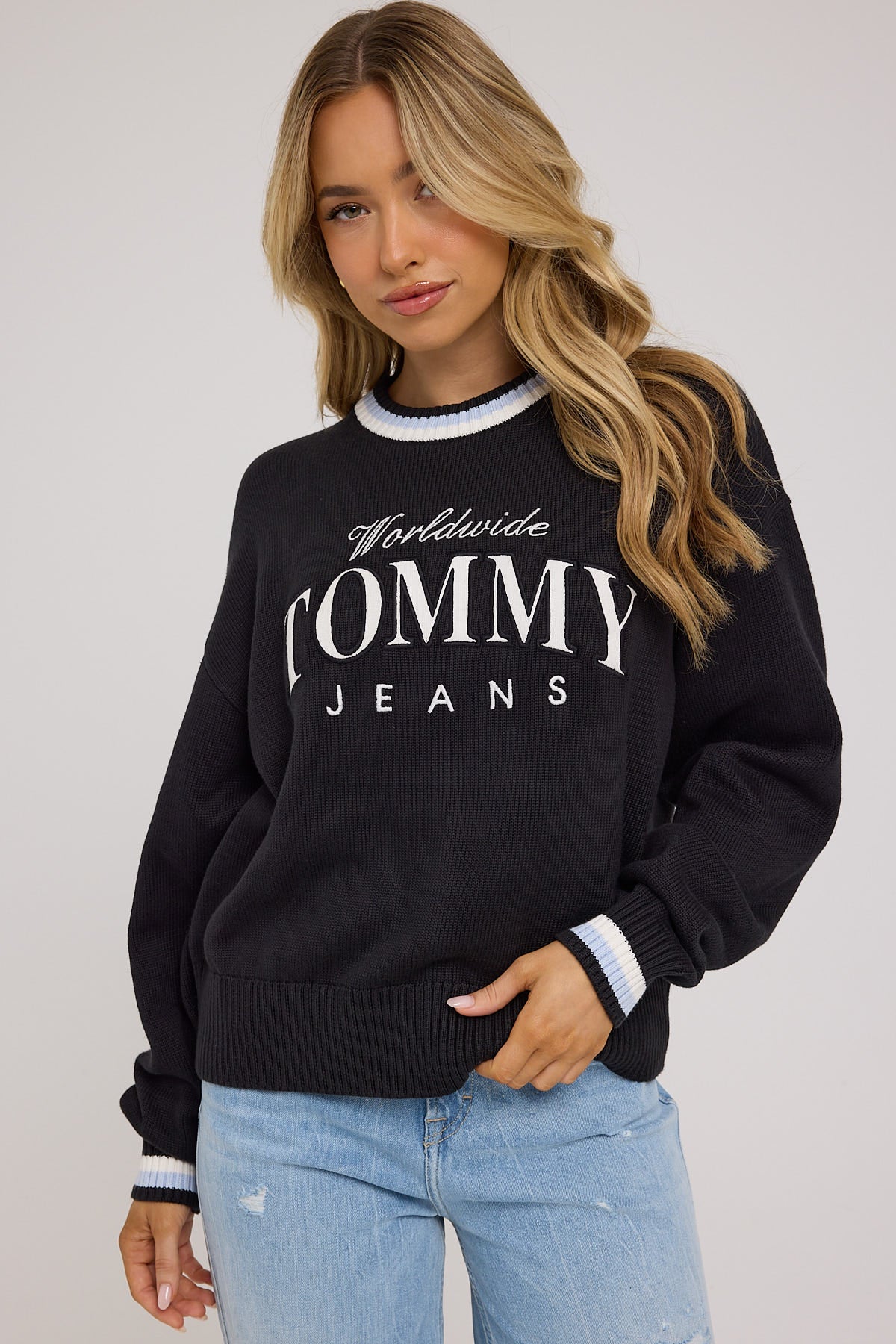 Tommy Jeans Varsity Sweater Black