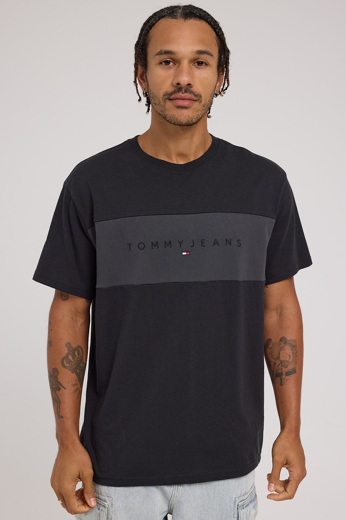 Tommy Jeans Regular Linear Colorblock Tee Black