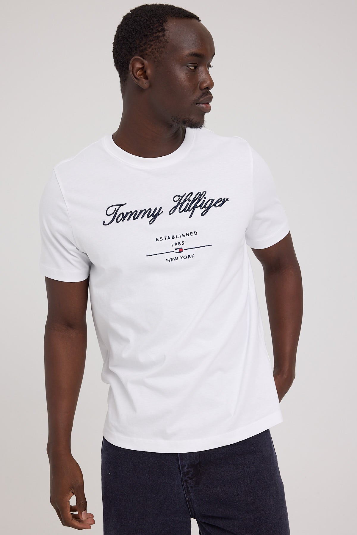 Tommy Jeans Regular Script Logo Tee White