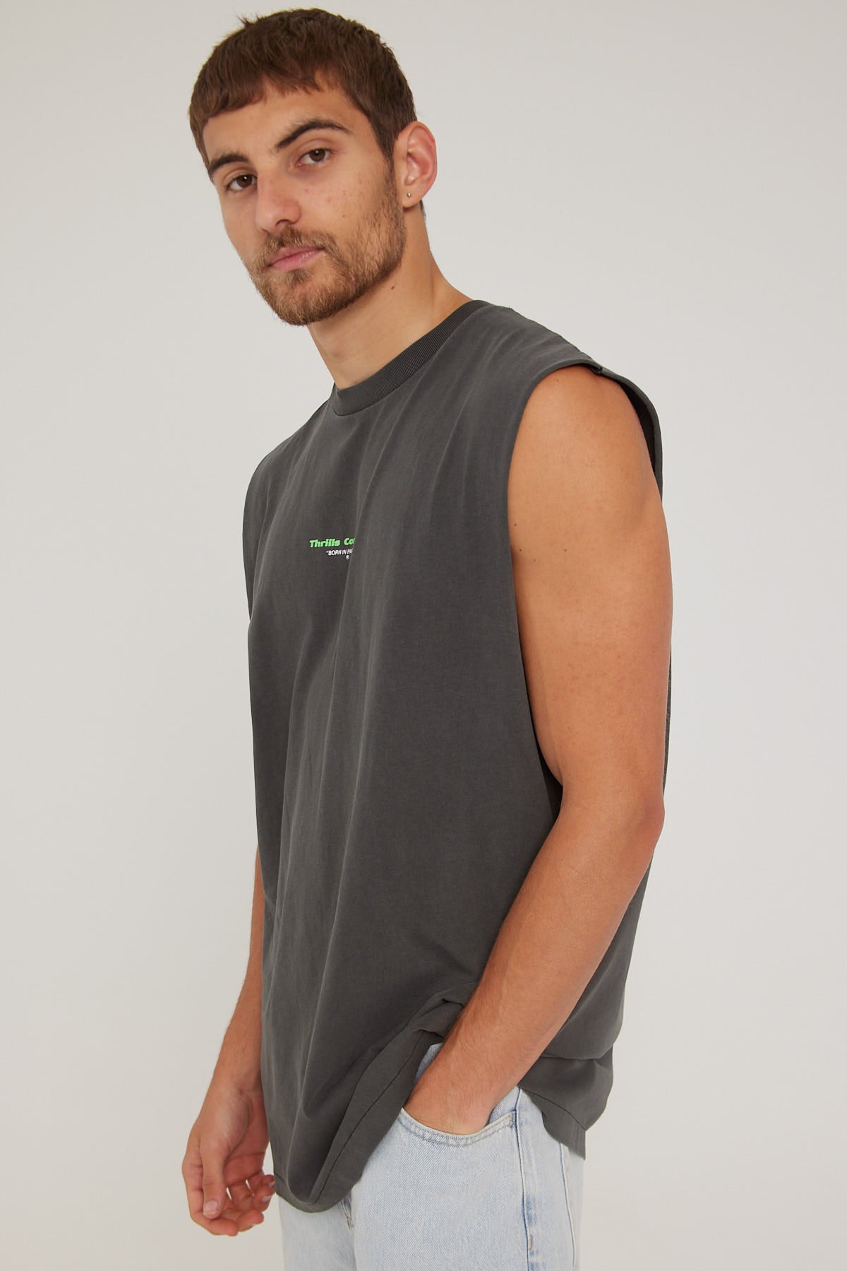 Thrills Energy Merch Fit Muscle Tee Merch Black