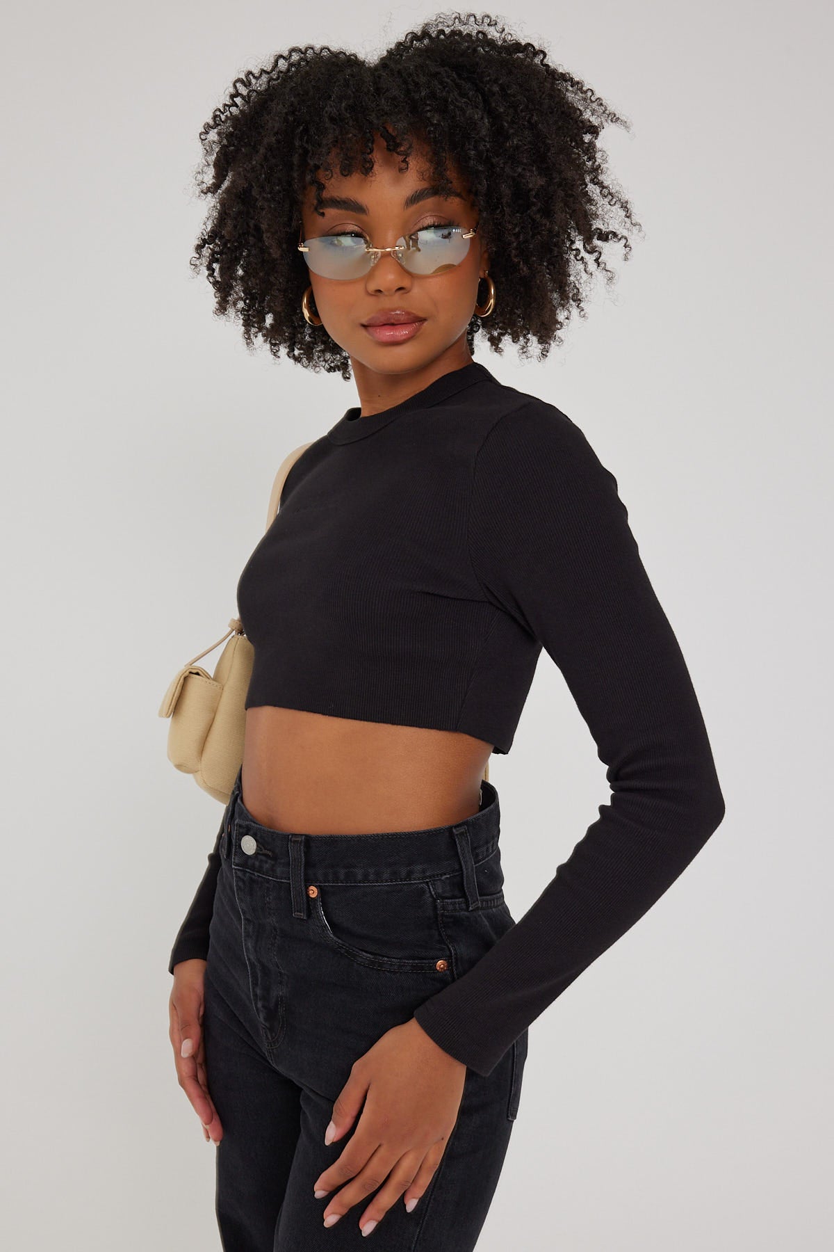 Abrand A Heather Long Sleeve Top Black Sea Universal Store