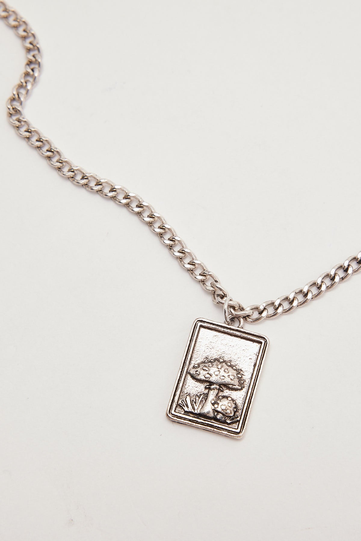 Common Need Mushroom Pendant Necklace Antique Silver