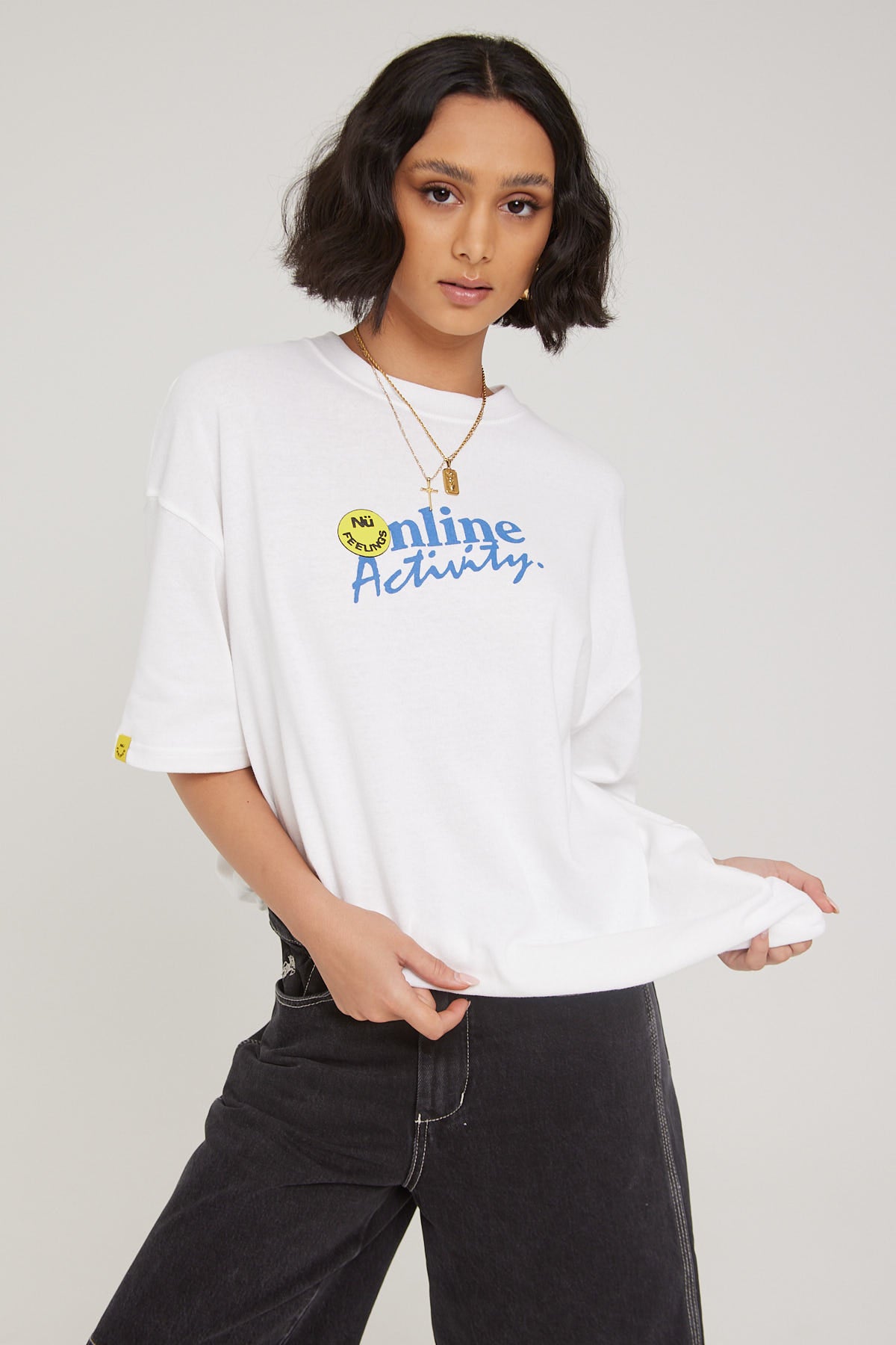 Nu Feelings Activated Online Oversize Heavy Weight Tee White