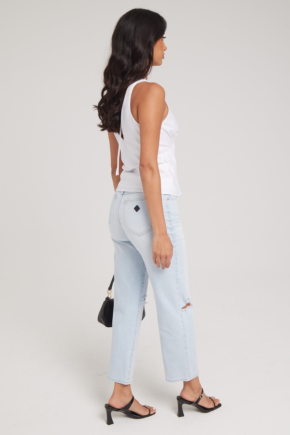 Abrand 95 Mid Rise Straight Crop Jean Faye Recycled Light Vintage Blue