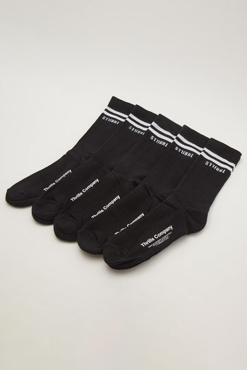 Thrills Minimal Thrills 5 Pack Sock Black