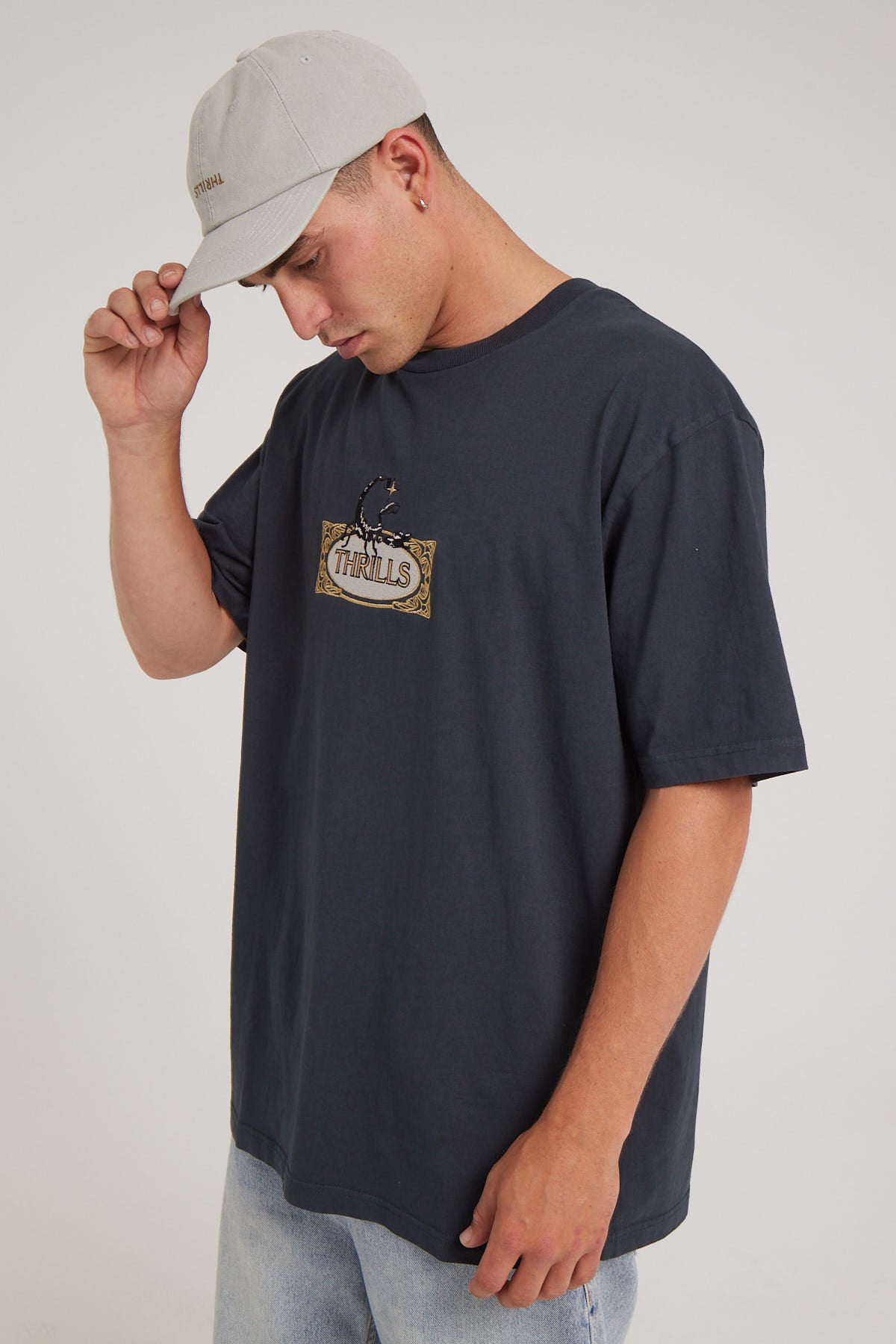 Thrills Rise Above Oversize Fit Tee Ebony