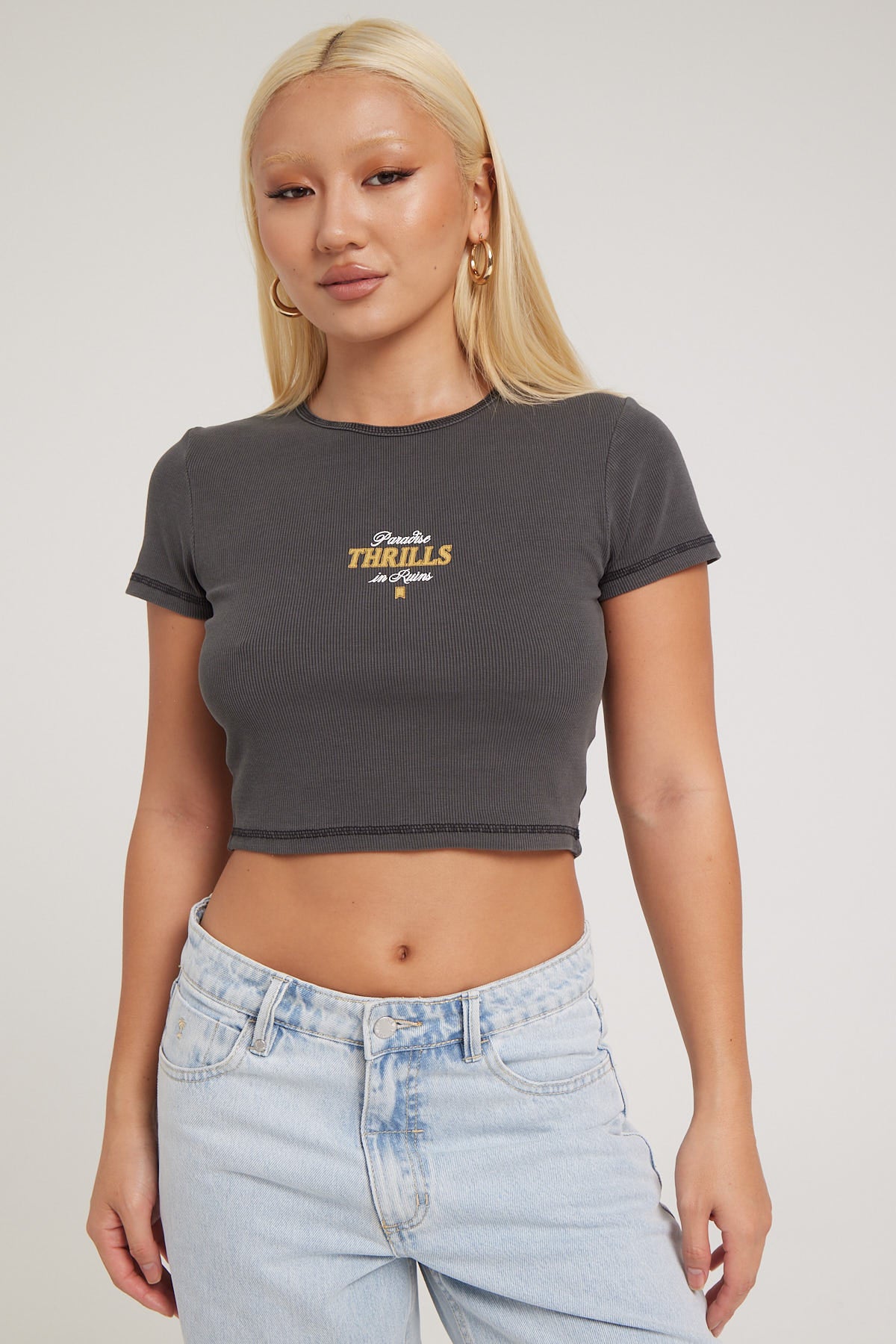 Thrills Sessions Baby Tee Merch Black